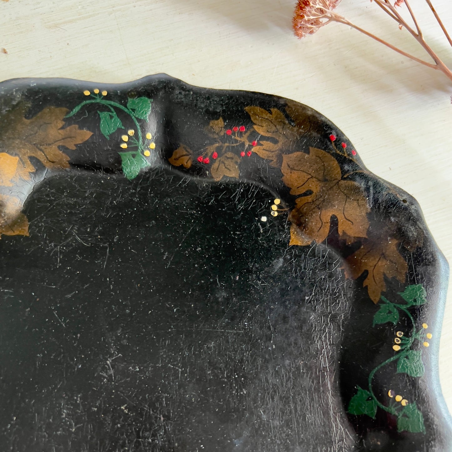 Early Tole Painted Metal Tray