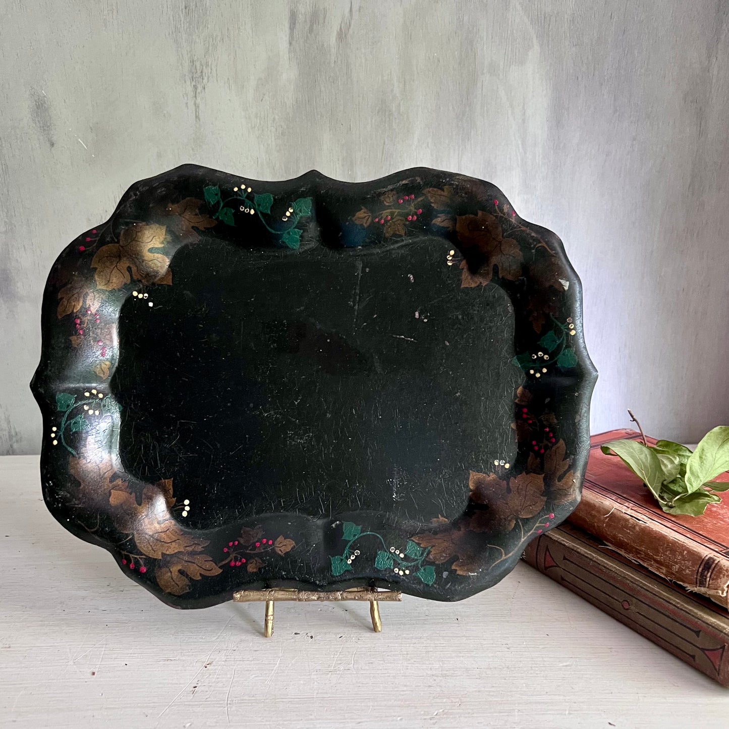 Early Tole Painted Metal Tray