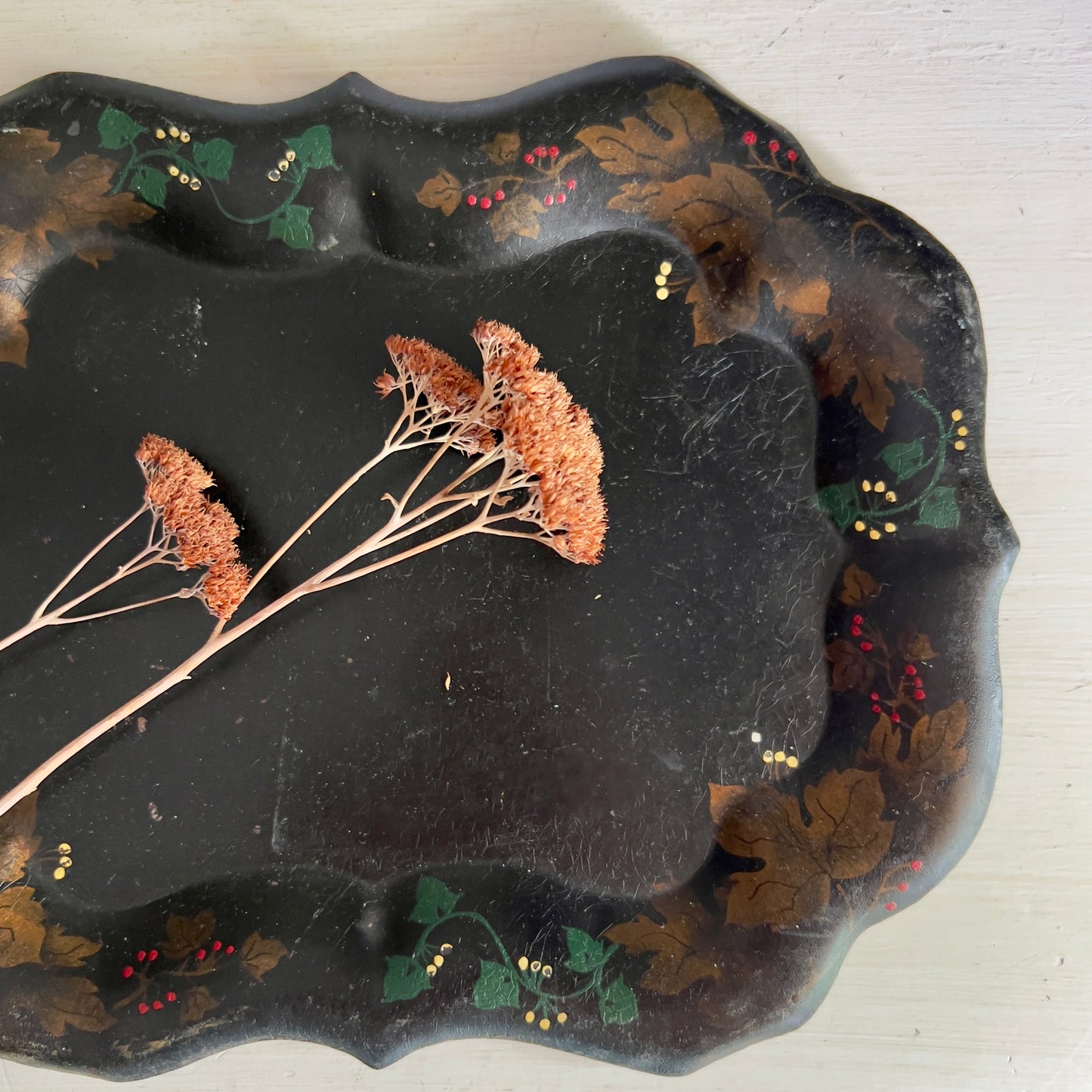 Early Tole Painted Metal Tray