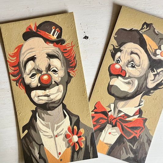 Vintage Paint By Number Clown Portraits