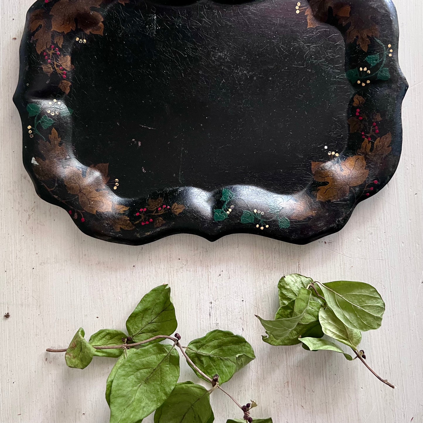 Early Tole Painted Metal Tray