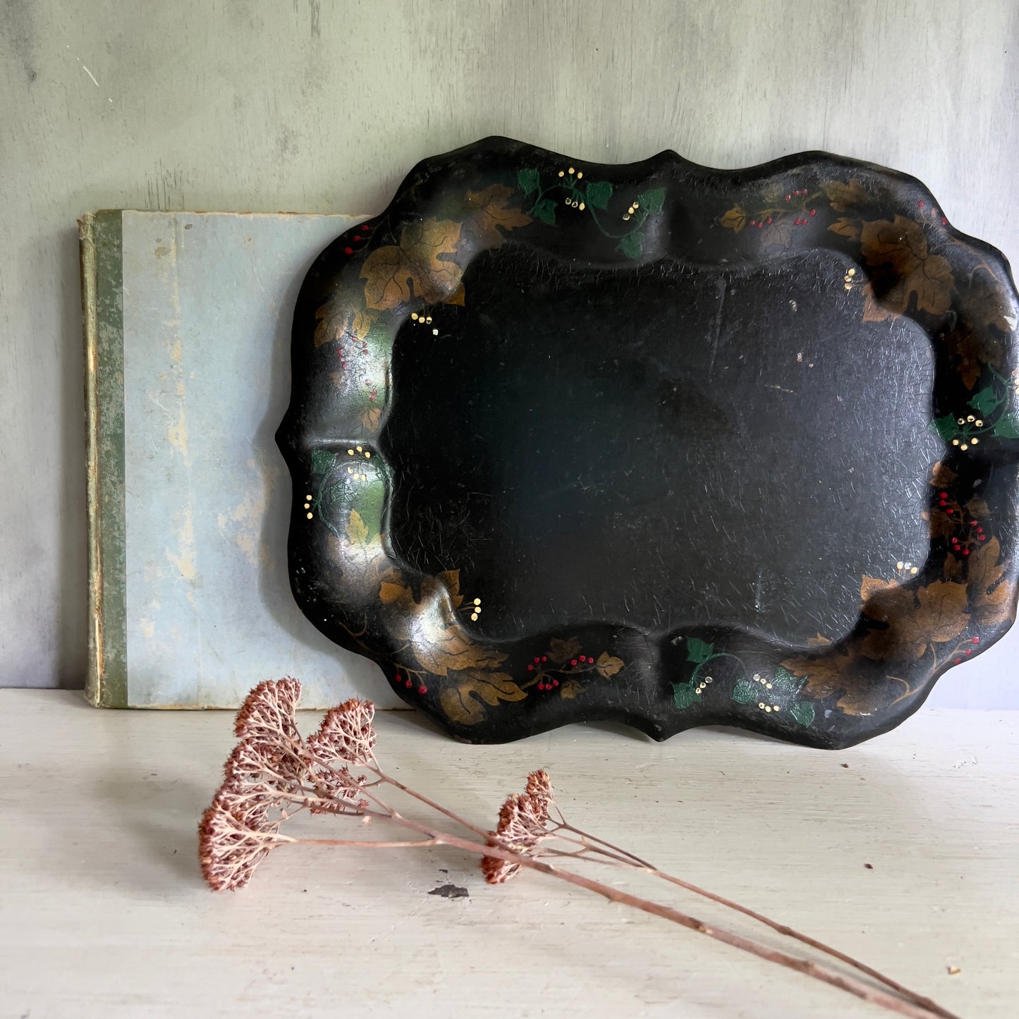 Early Tole Painted Metal Tray