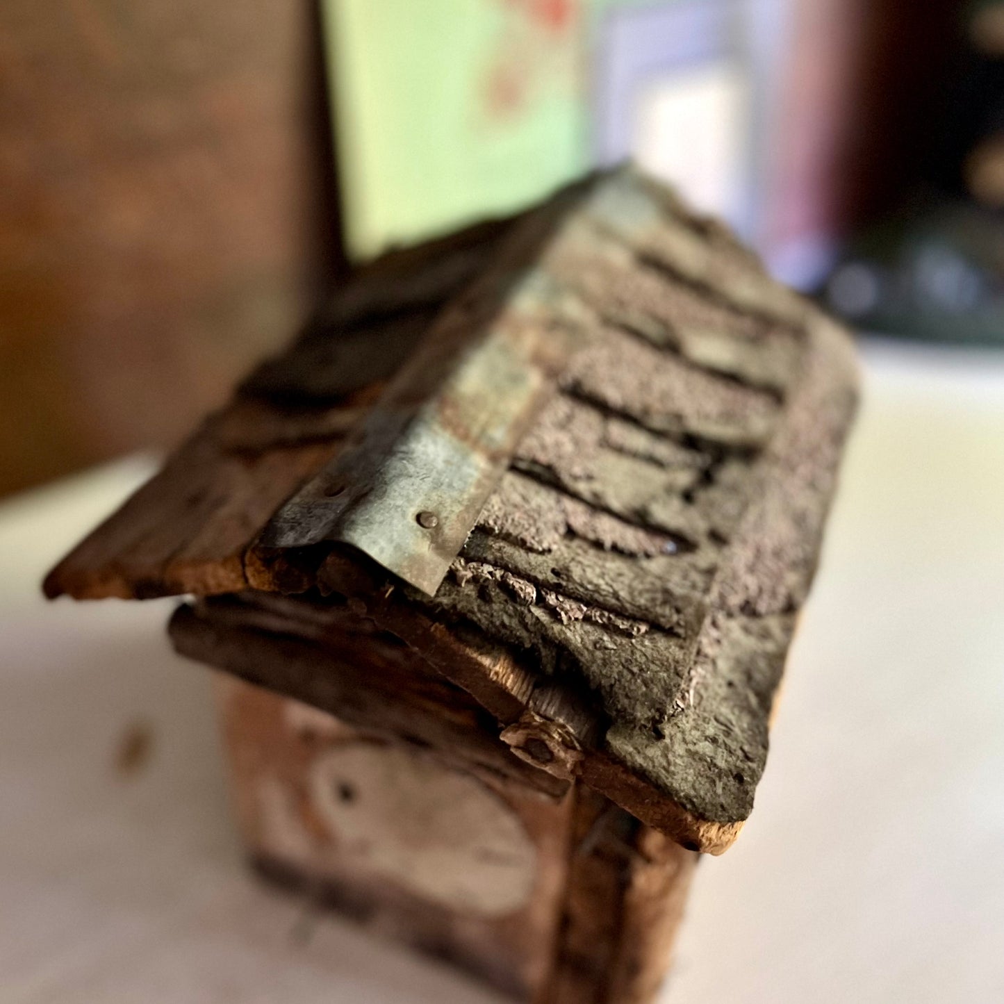 Handmade Rustic Birdhouse with Frozen Charlotte Detail