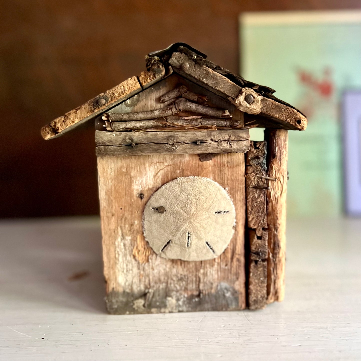 Handmade Rustic Birdhouse with Frozen Charlotte Detail