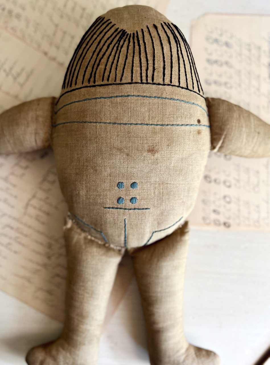 Old Hand Sewn Humpty Dumpty Cloth Doll
