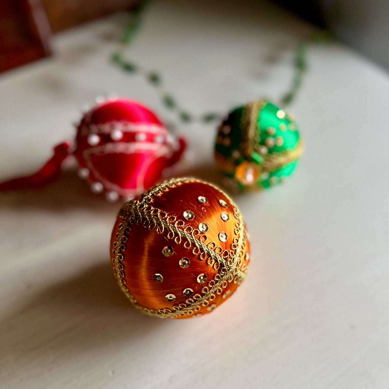 Twelve Vintage Push Pin Christmas Ornaments (c.1960s)