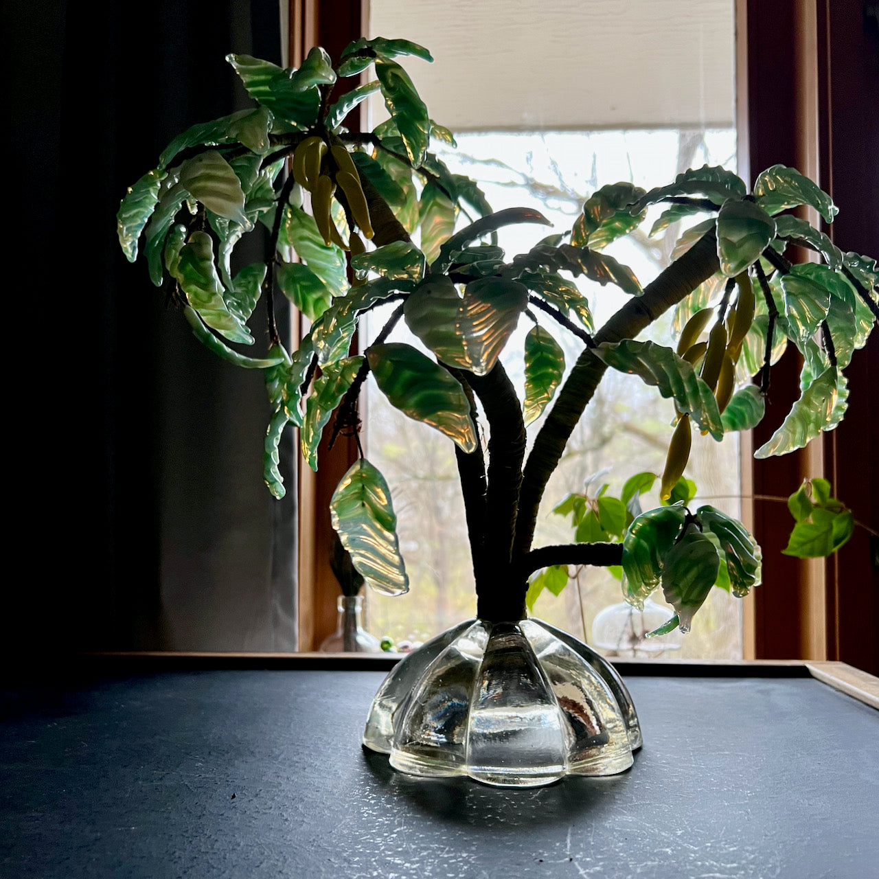Vintage Art Glass Banana Tree