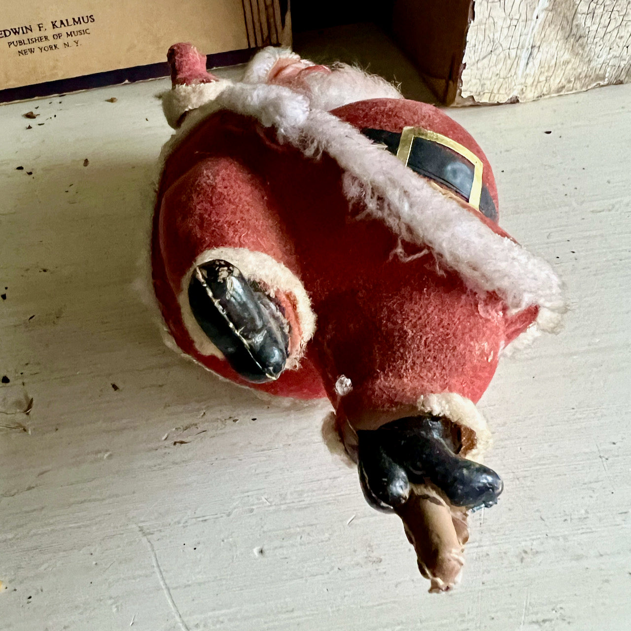 Weathered and Worn Flocked Santas and Mrs. Claus