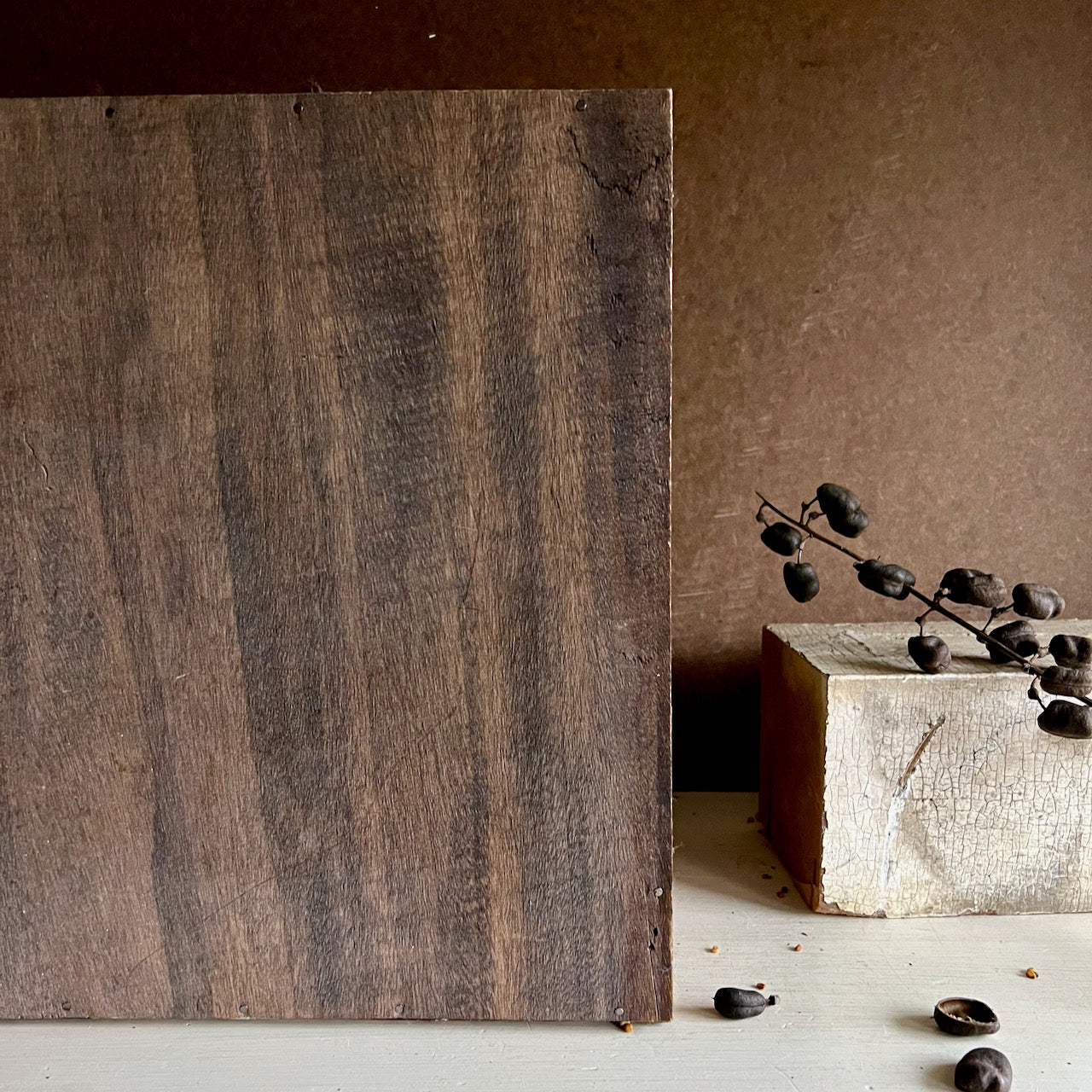 Teal Painted Primitive Four Drawer Cubby