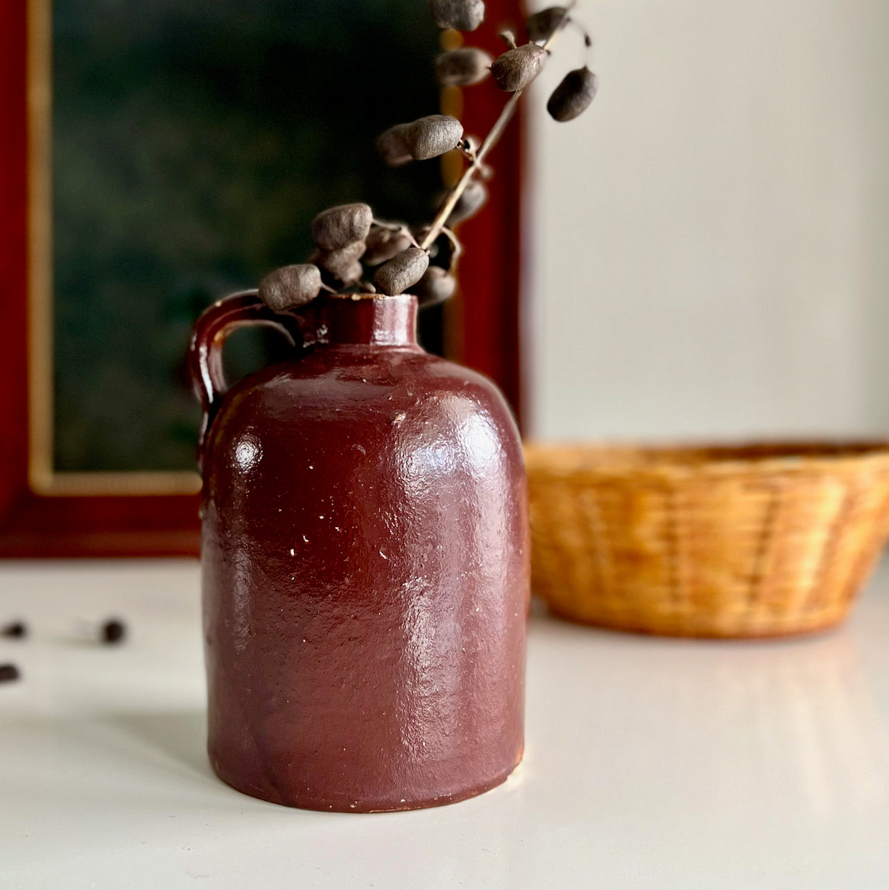 Modern Farmhouse Brown Glaze Stoneware Jug