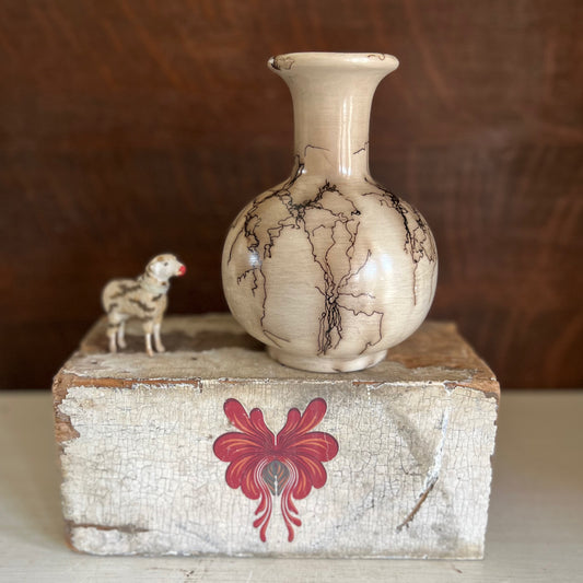 Native American Horsehair Raku Pottery Vase