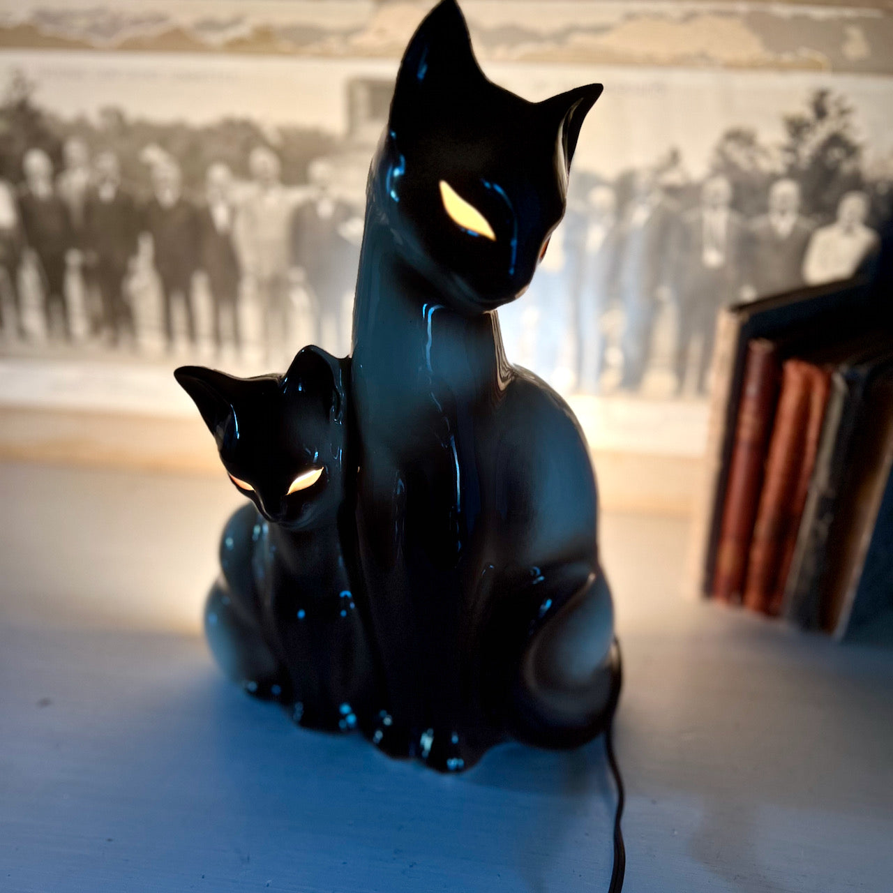 Mid Century 1950s Siamese Cat TV Lamp