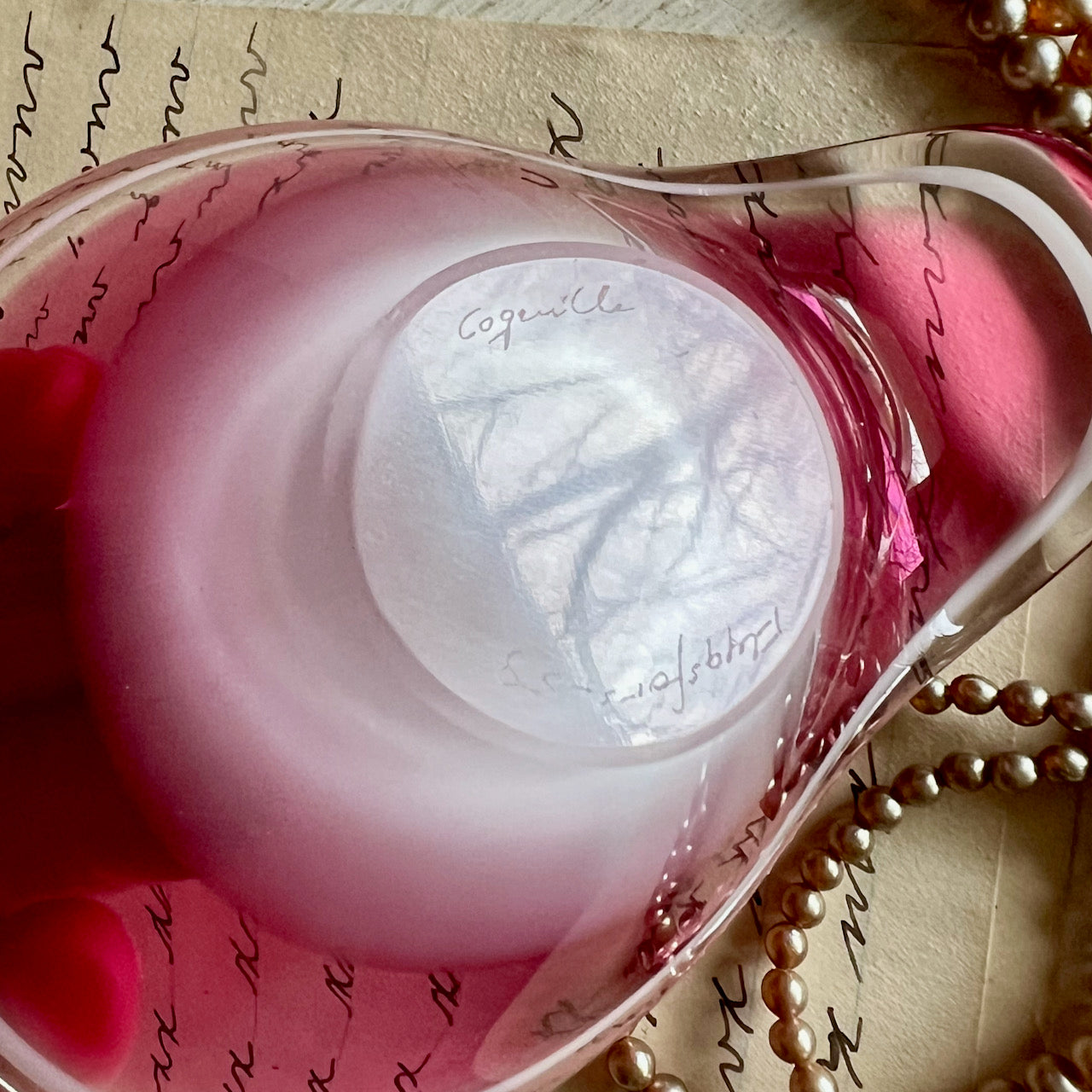 Swedish Modernist Flygors Pink Art Glass Trinket Dish (c.1958)