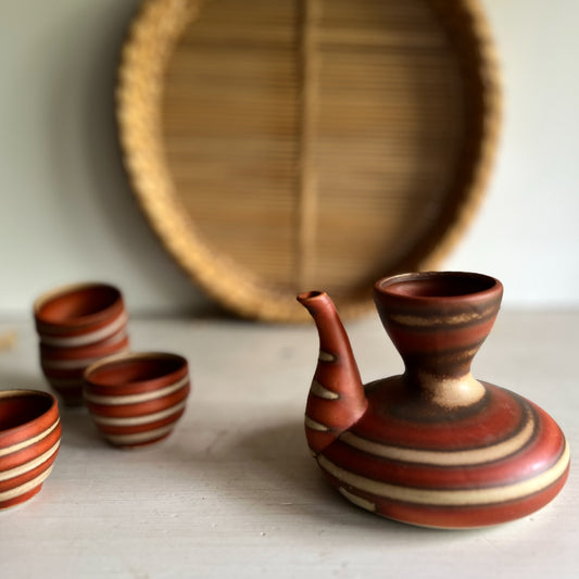 Vintage Pottery Sake Set