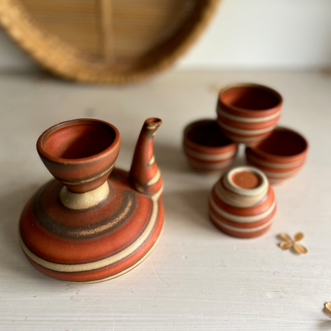 Vintage Pottery Sake Set