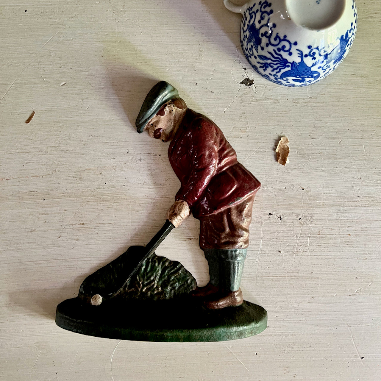 Vintage Golfer Cast Iron Door Stop