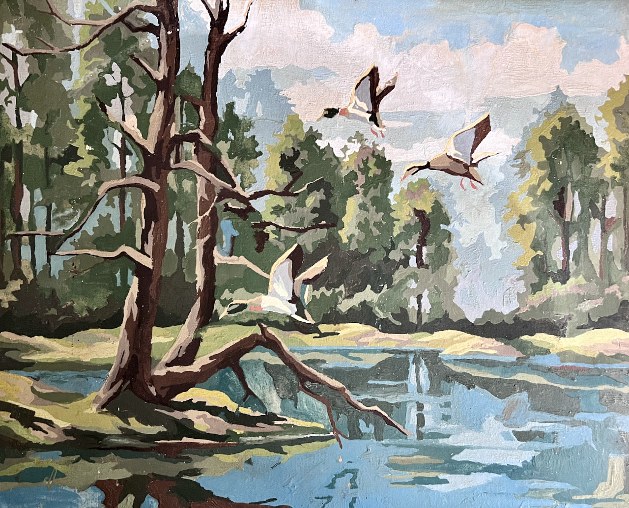 Vintage 1958 Paint By Number: Wild Ducks Return