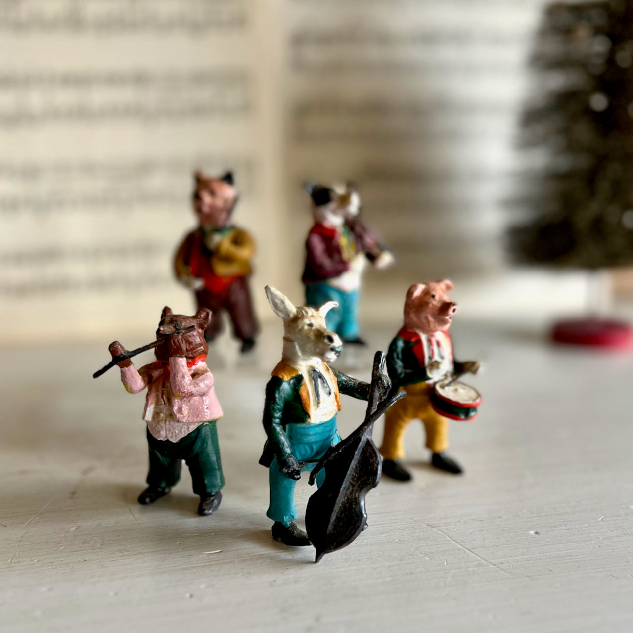 Early Hand Painted Cast Metal Animal Band