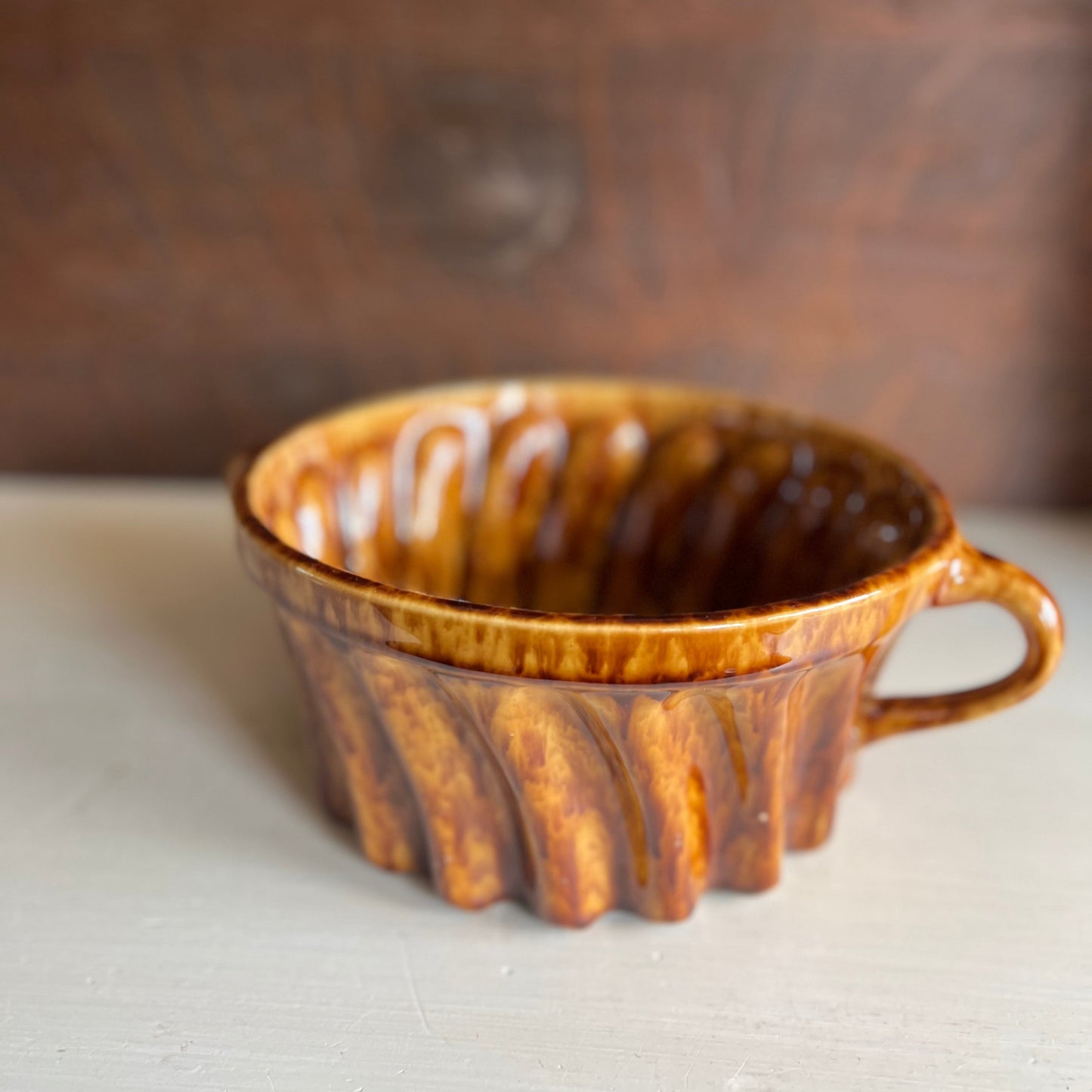 1960s Spongeware Cake Pan/Bowl by Morton Pottery