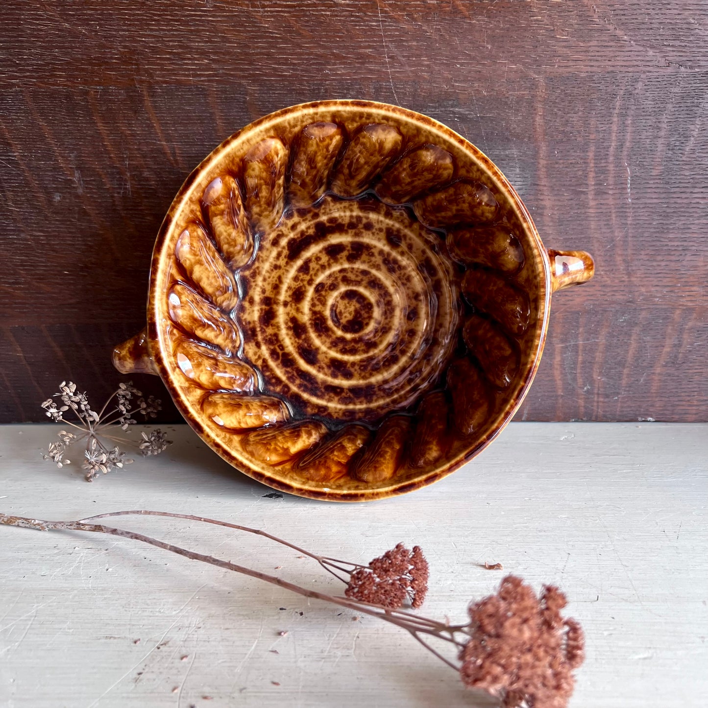 1960s Spongeware Cake Pan/Bowl by Morton Pottery