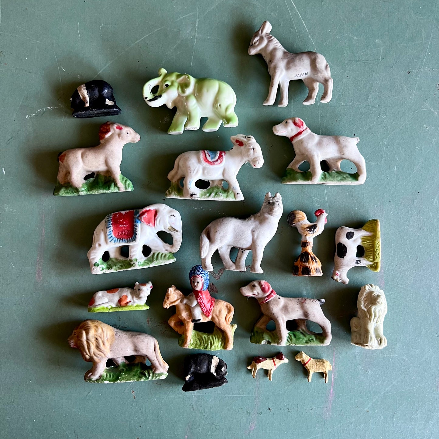 Vintage Japan Miniature Porcelain Circus and Farm Figure Collection