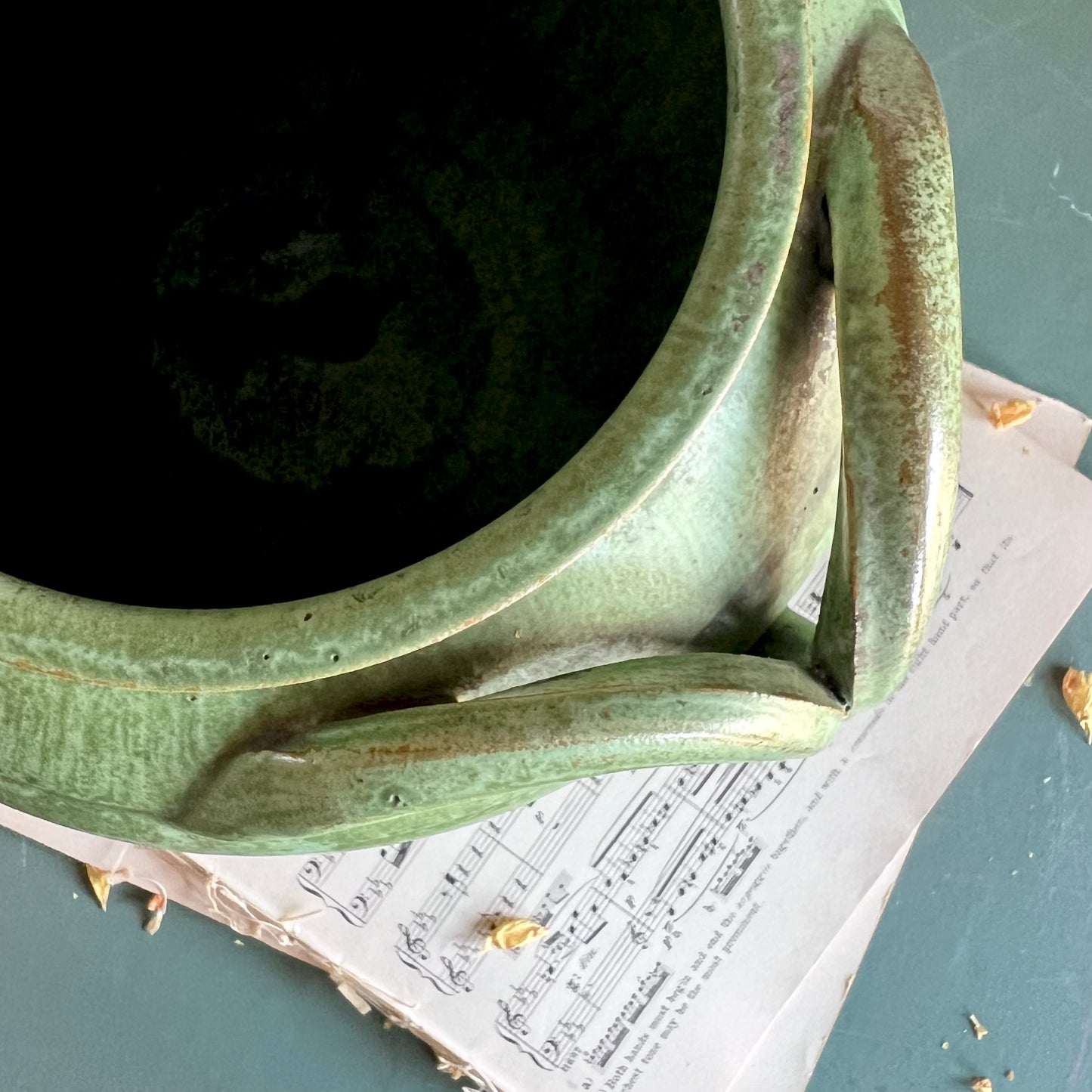 Royal Crown Pottery Green Four Handled Urn, c.1930s