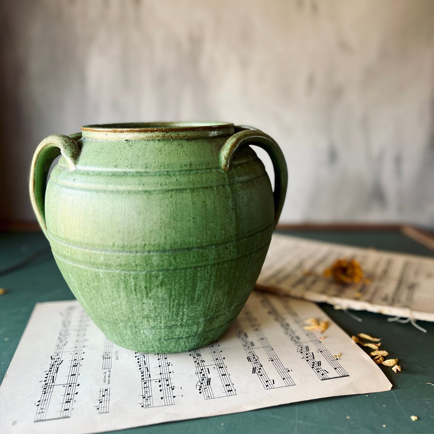 Royal Crown Pottery Green Four Handled Urn, c.1930s