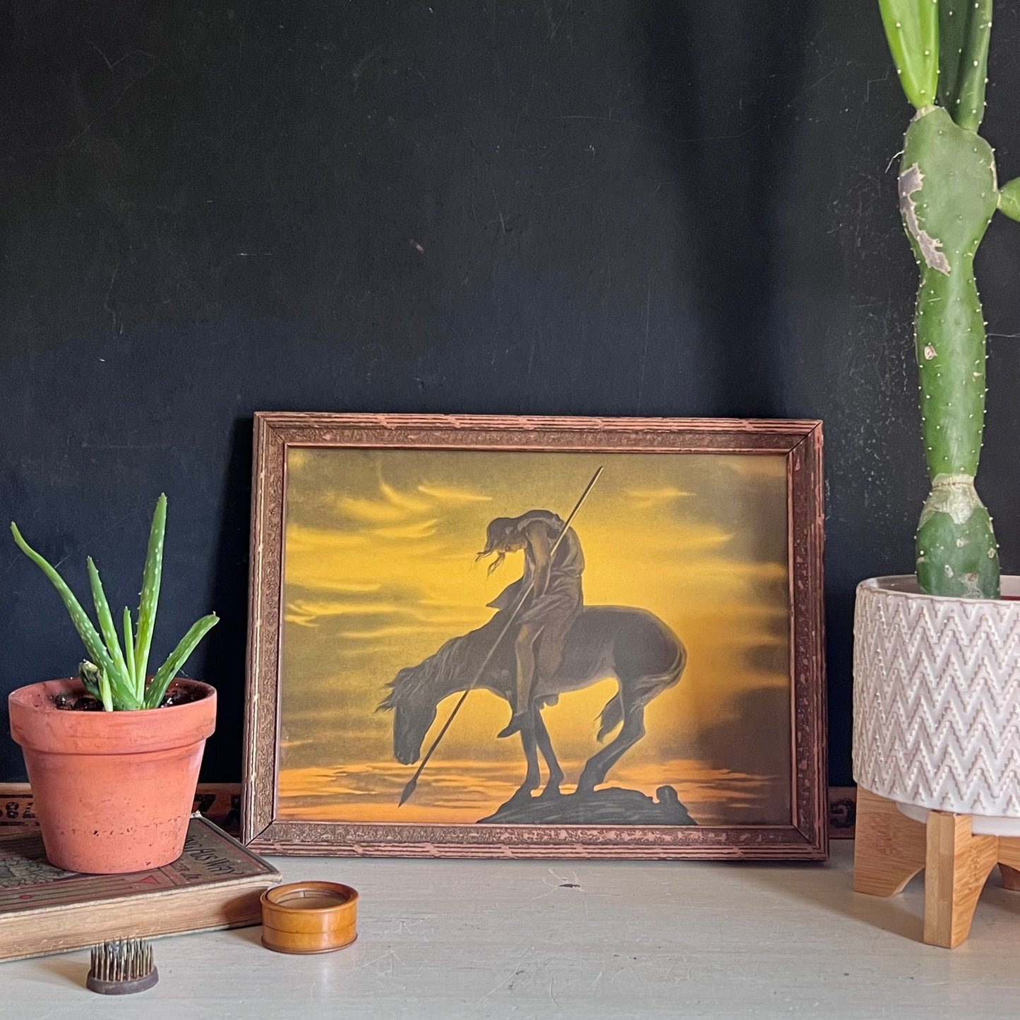 Vintage Framed Lithograph End of the Trail, c.1930s