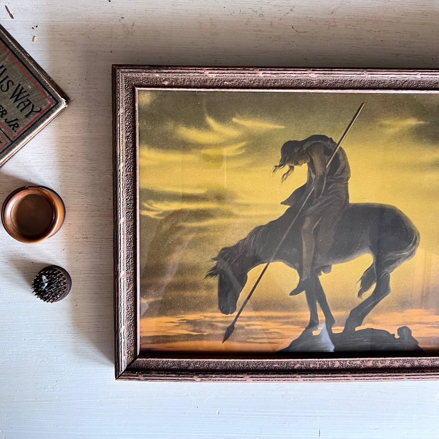 Vintage Framed Lithograph End of the Trail, c.1930s