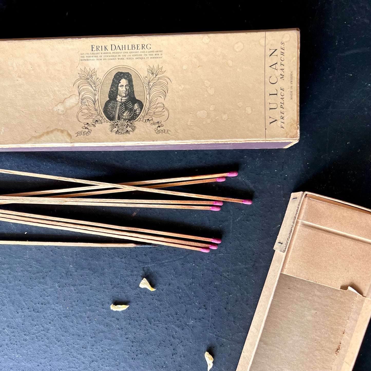 Vintage Vulcan Fireplace Matches, Made in Sweden