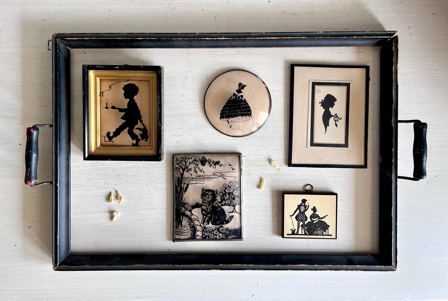 Set of Five Early Framed Silhouettes