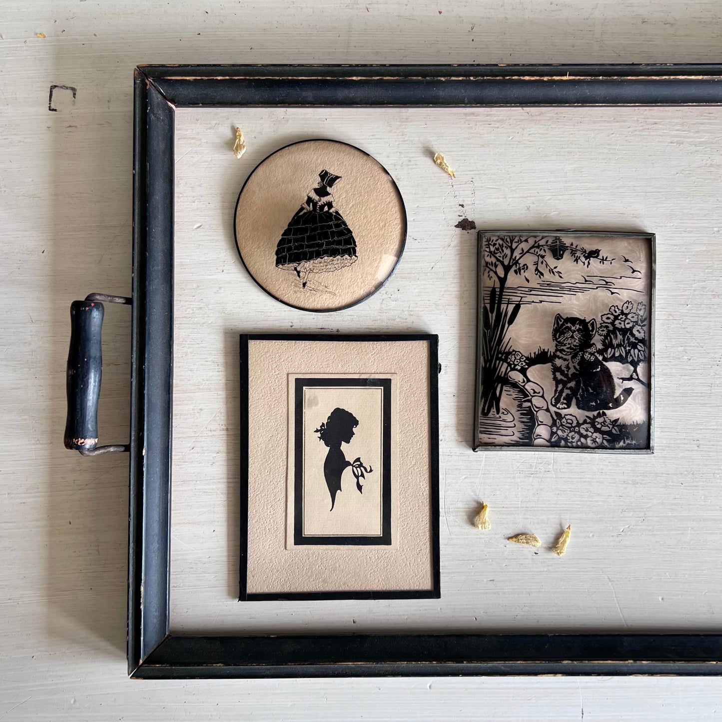 Set of Five Early Framed Silhouettes