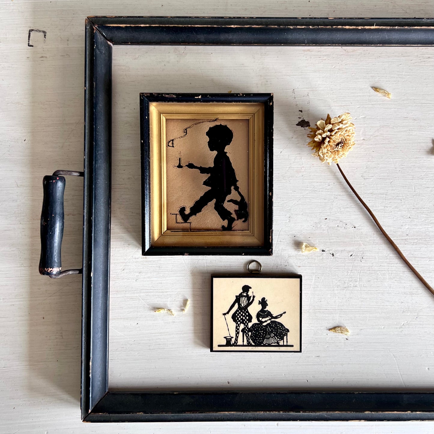 Set of Five Early Framed Silhouettes