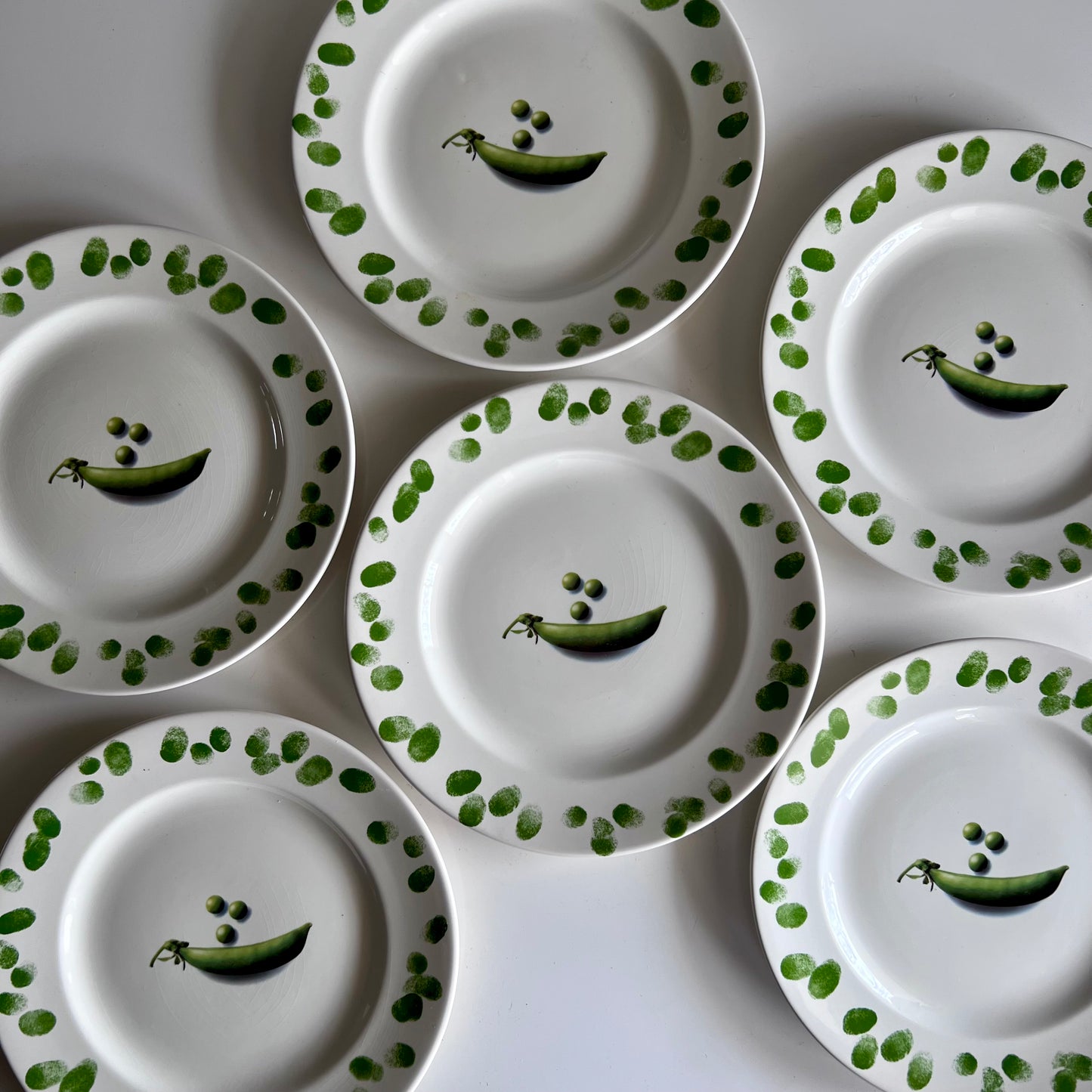 Prinknash Abbey Pottery Green Fingers Pea Plates