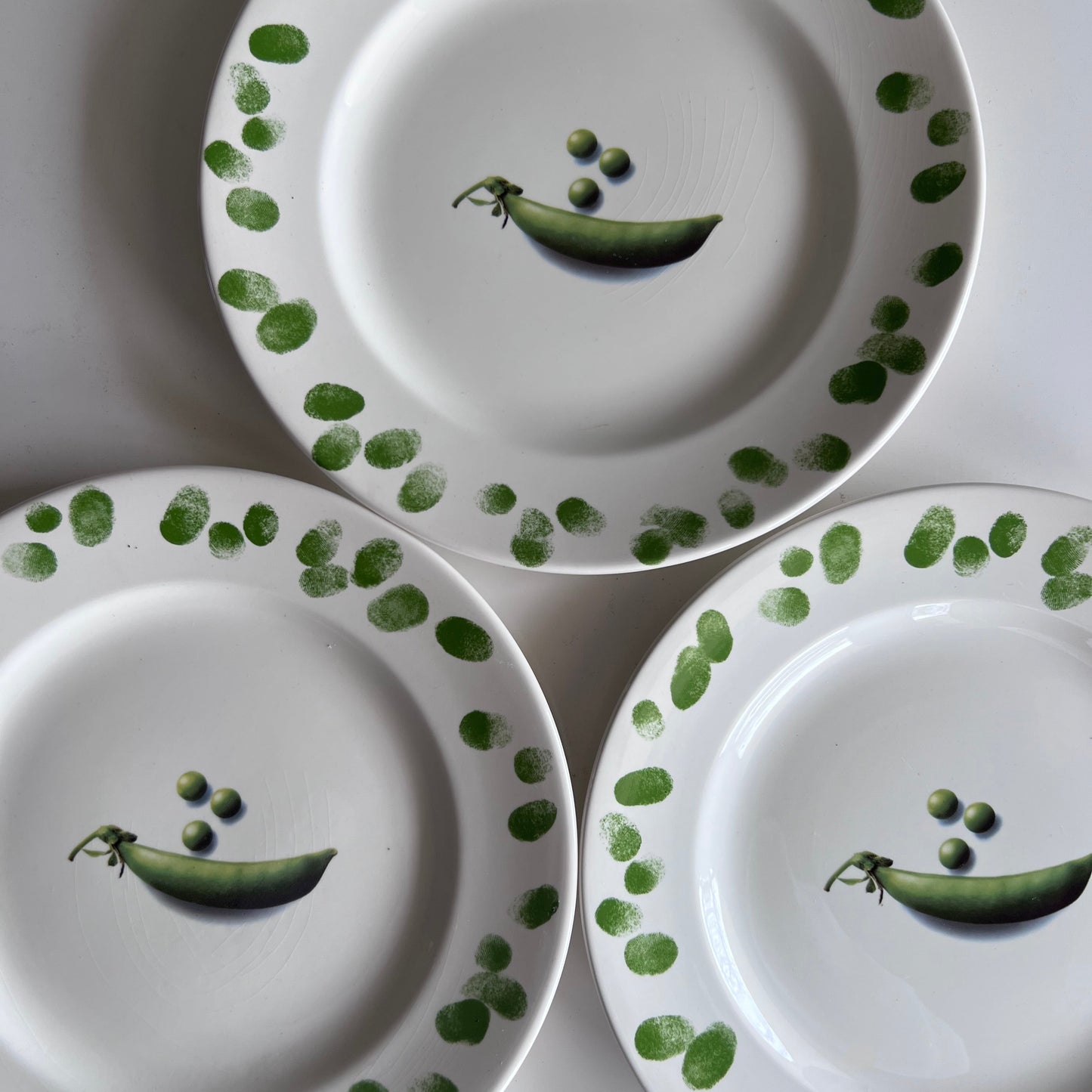 Prinknash Abbey Pottery Green Fingers Pea Plates