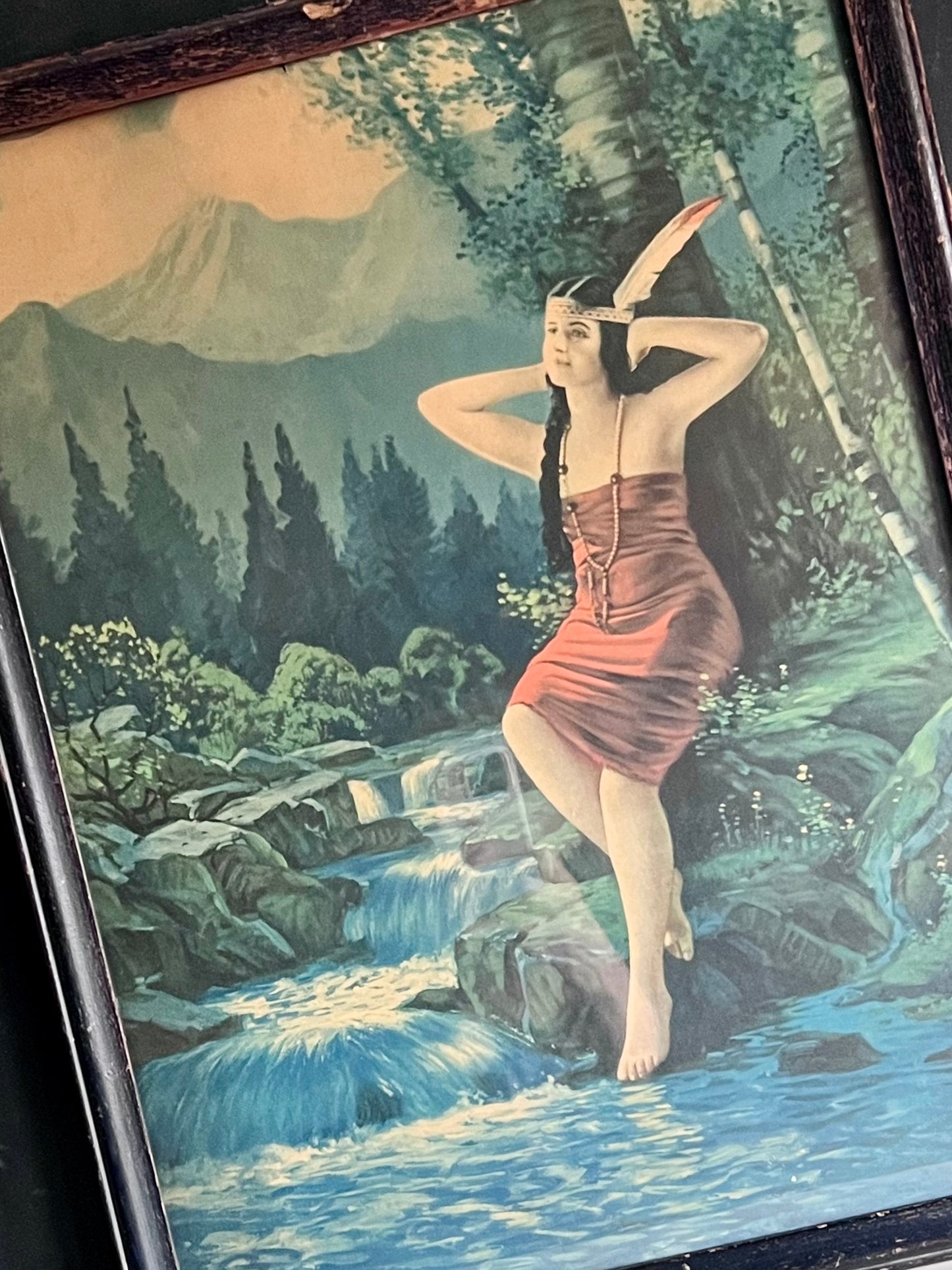 Large Antique 'Indian Maiden' Chromolithograph of Nacoochee Cherokee Princess (c.1920s)