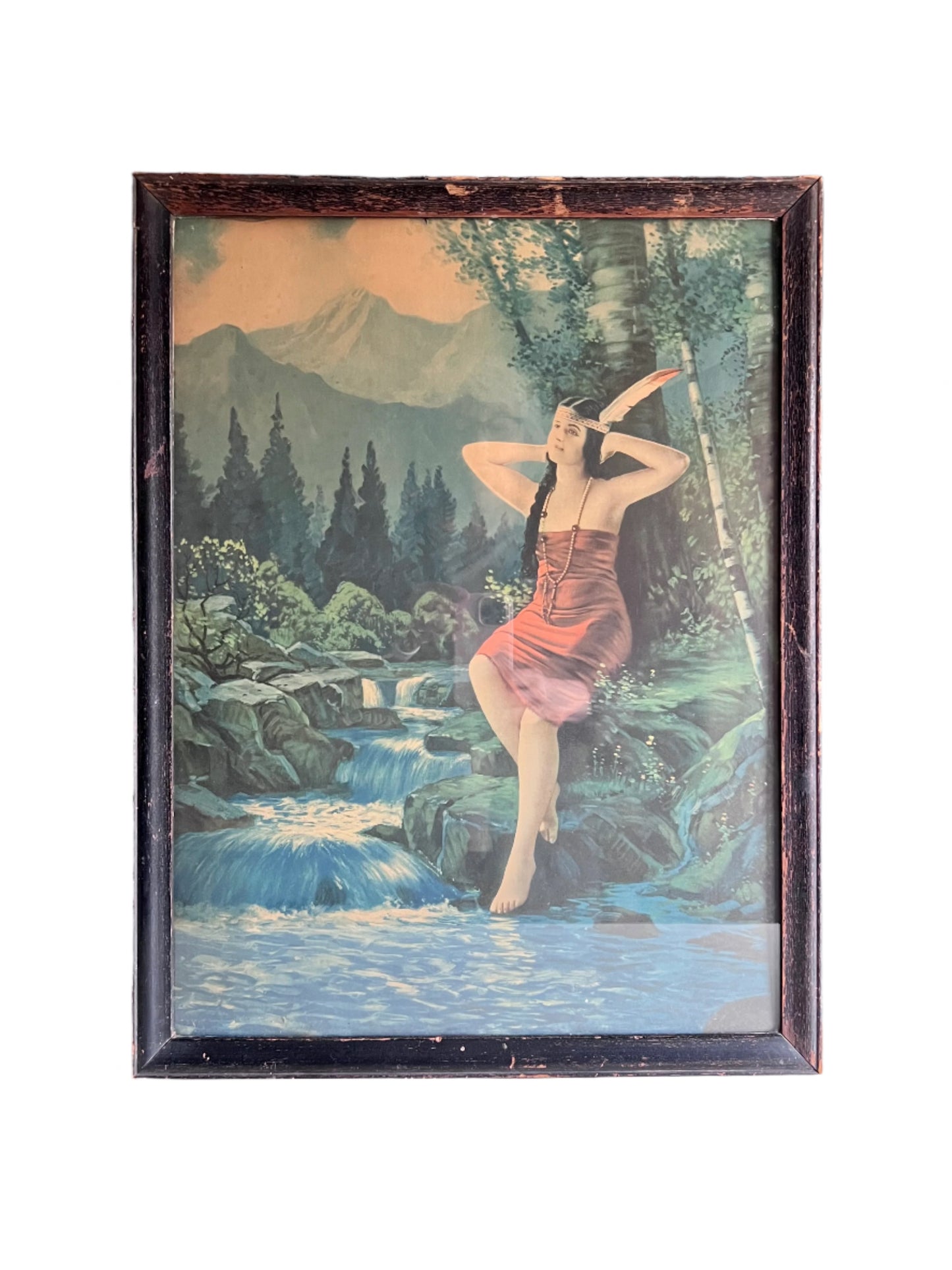 Large Antique 'Indian Maiden' Chromolithograph of Nacoochee Cherokee Princess (c.1920s)
