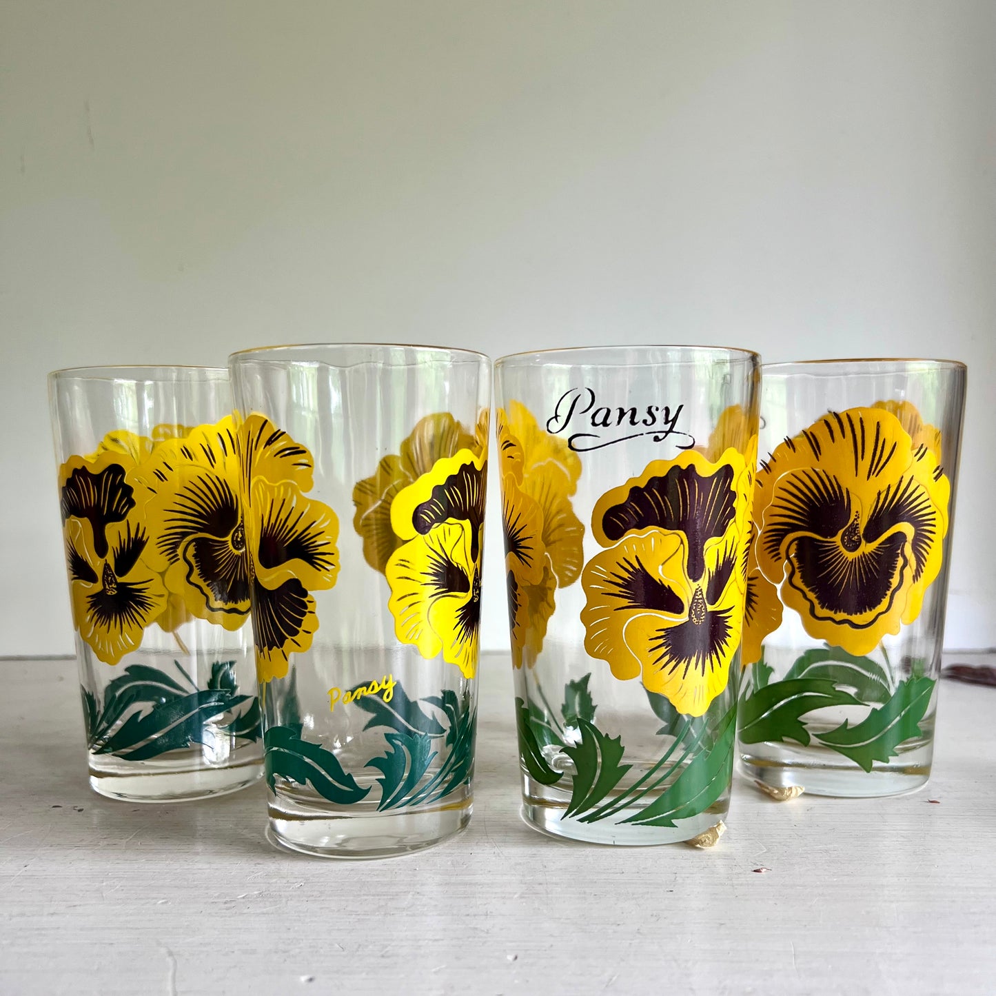 Set of Eleven Mid Century 1950s Boscul Peanut Butter Glasses