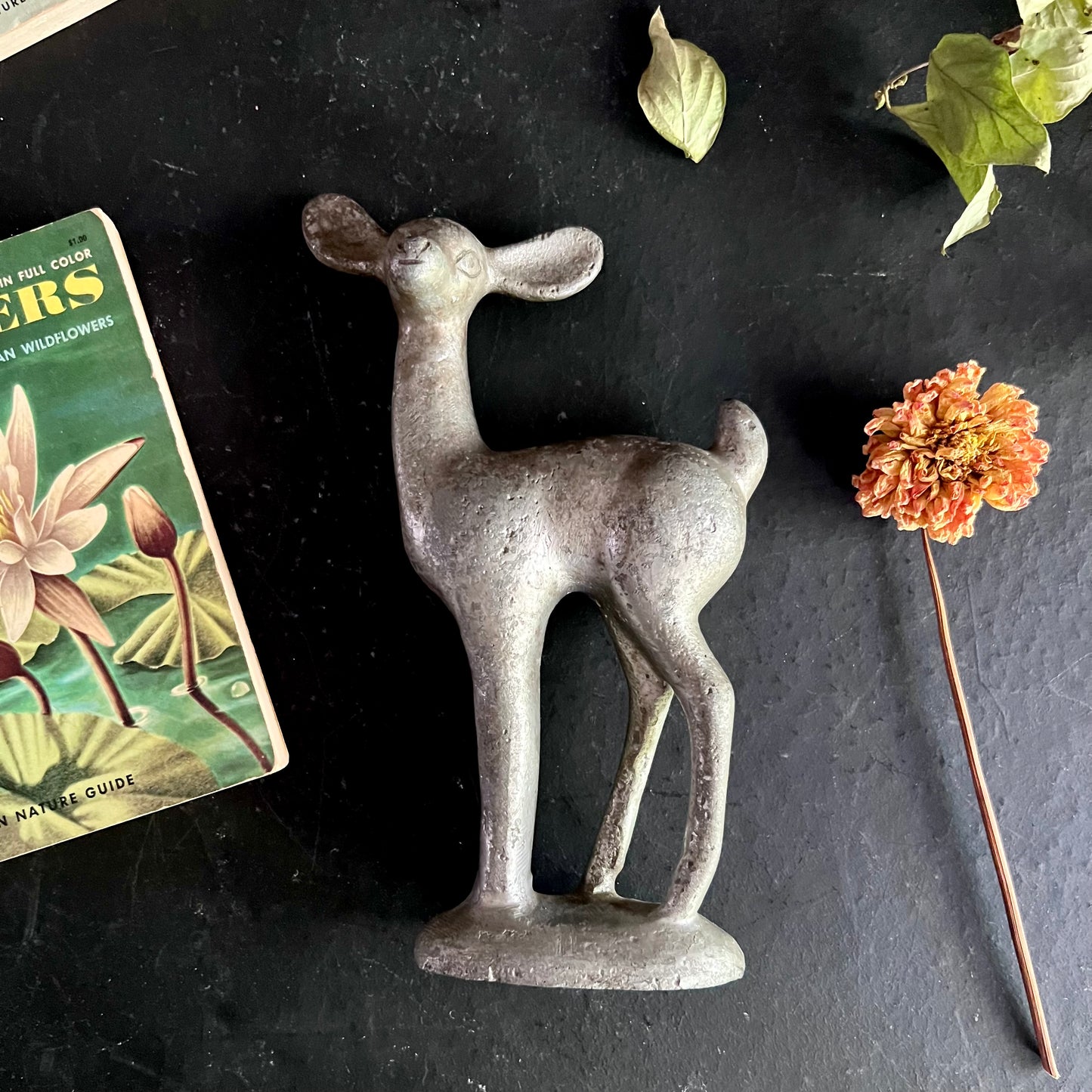 Vintage Cast Metal Baby Deer Figurine