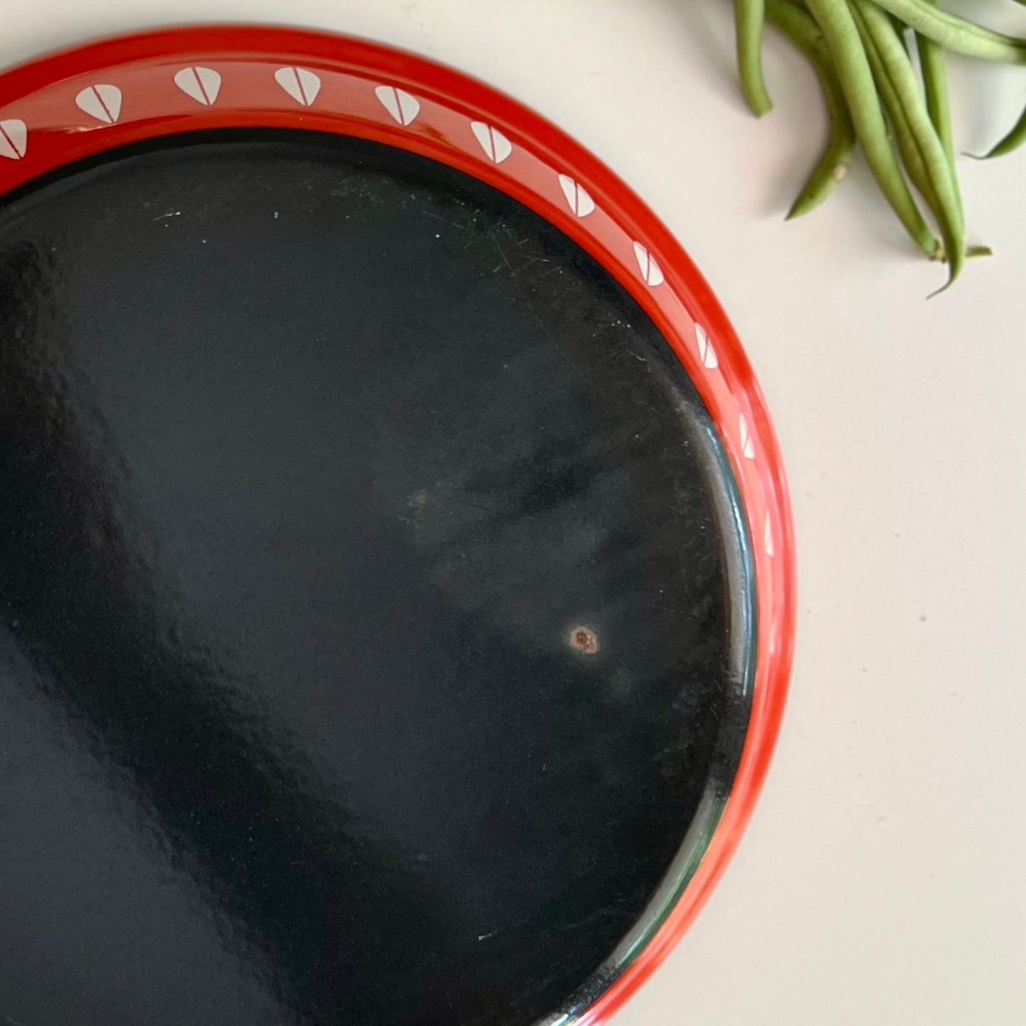 MCM Enamelware Catherineholm Orange and White Lotus Design Saute Pan