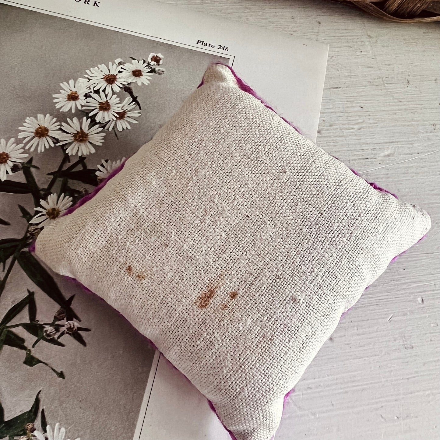 Old Handmade Embroidered Pincushion