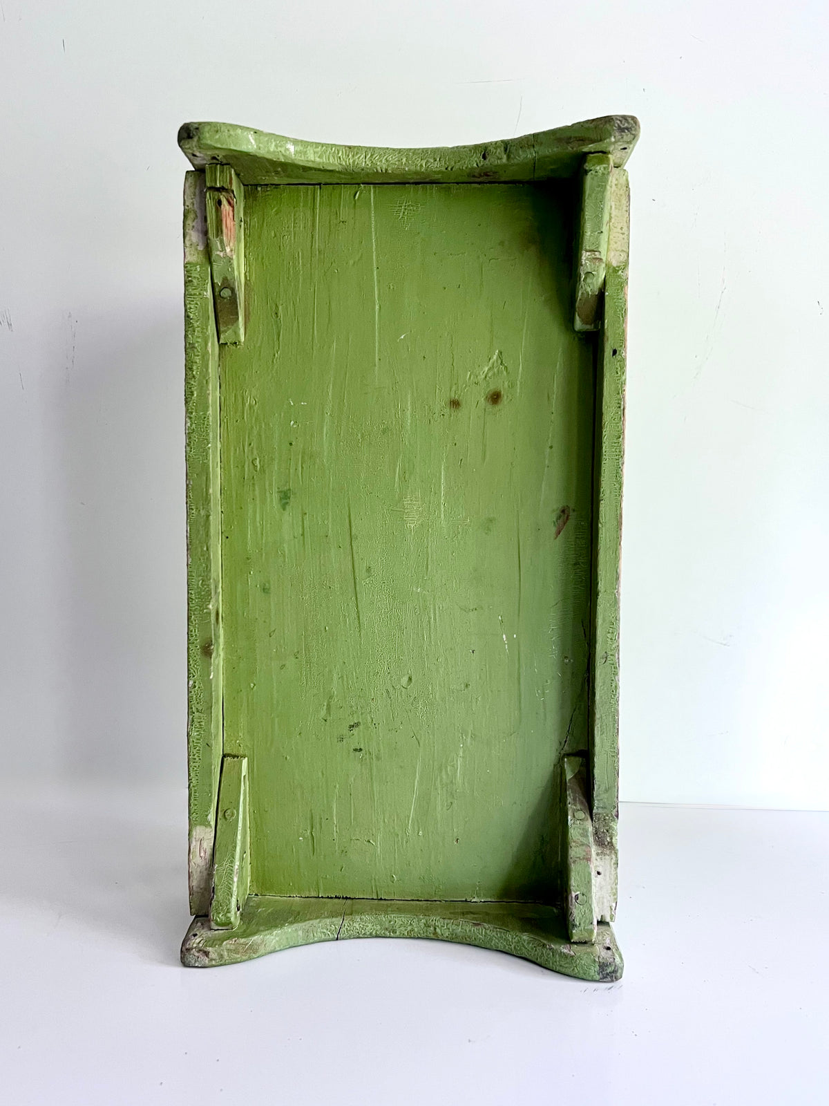 Green Painted Antique Doll Bed
