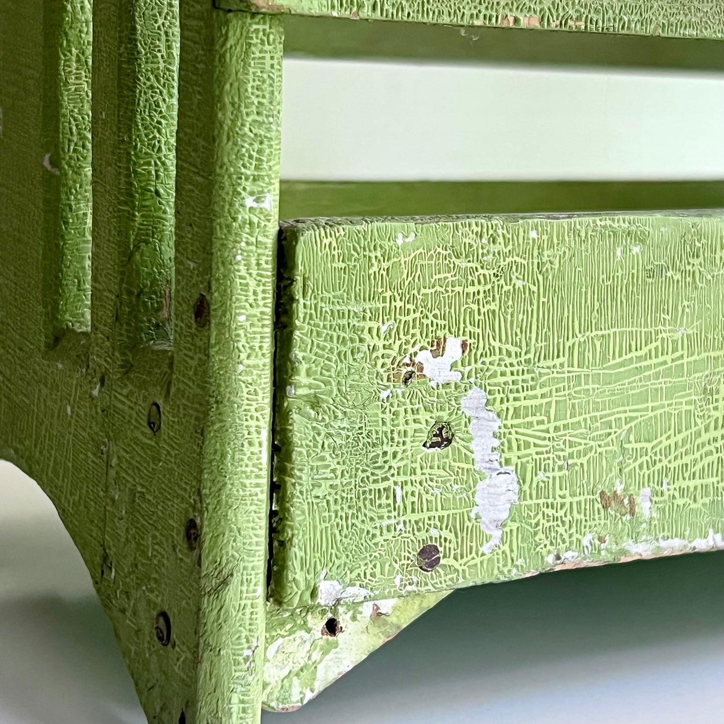 Green Painted Antique Doll Bed