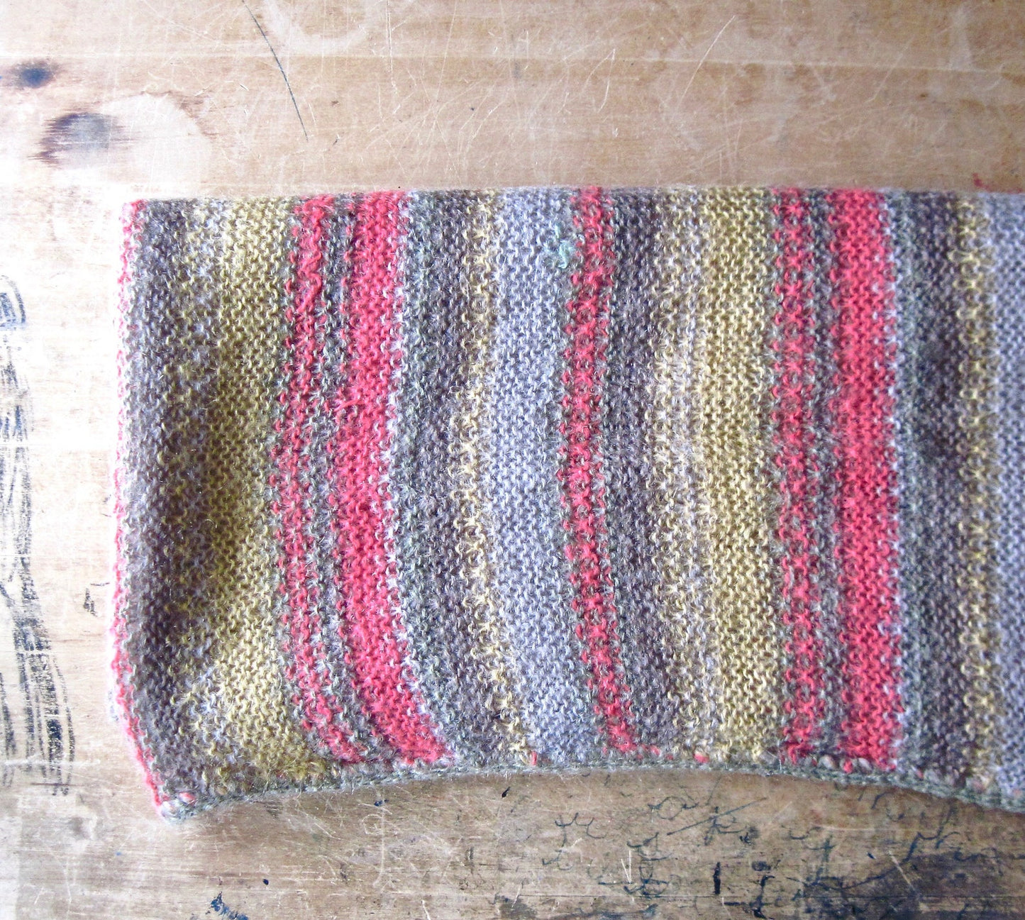 Vintage Knitted Mohair Striped Throw