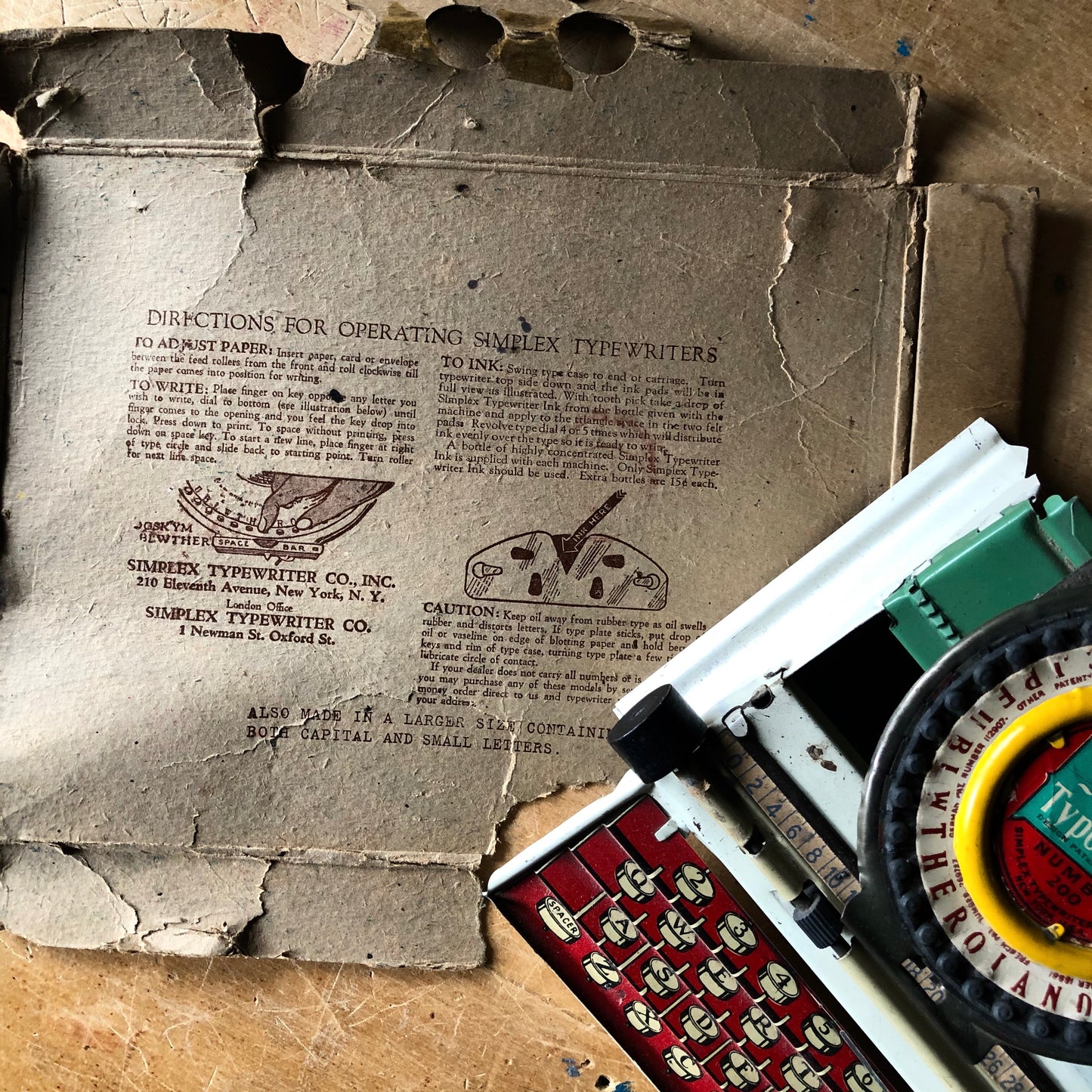 Simplex Toy Litho Tin Typewriter (c.1930s)