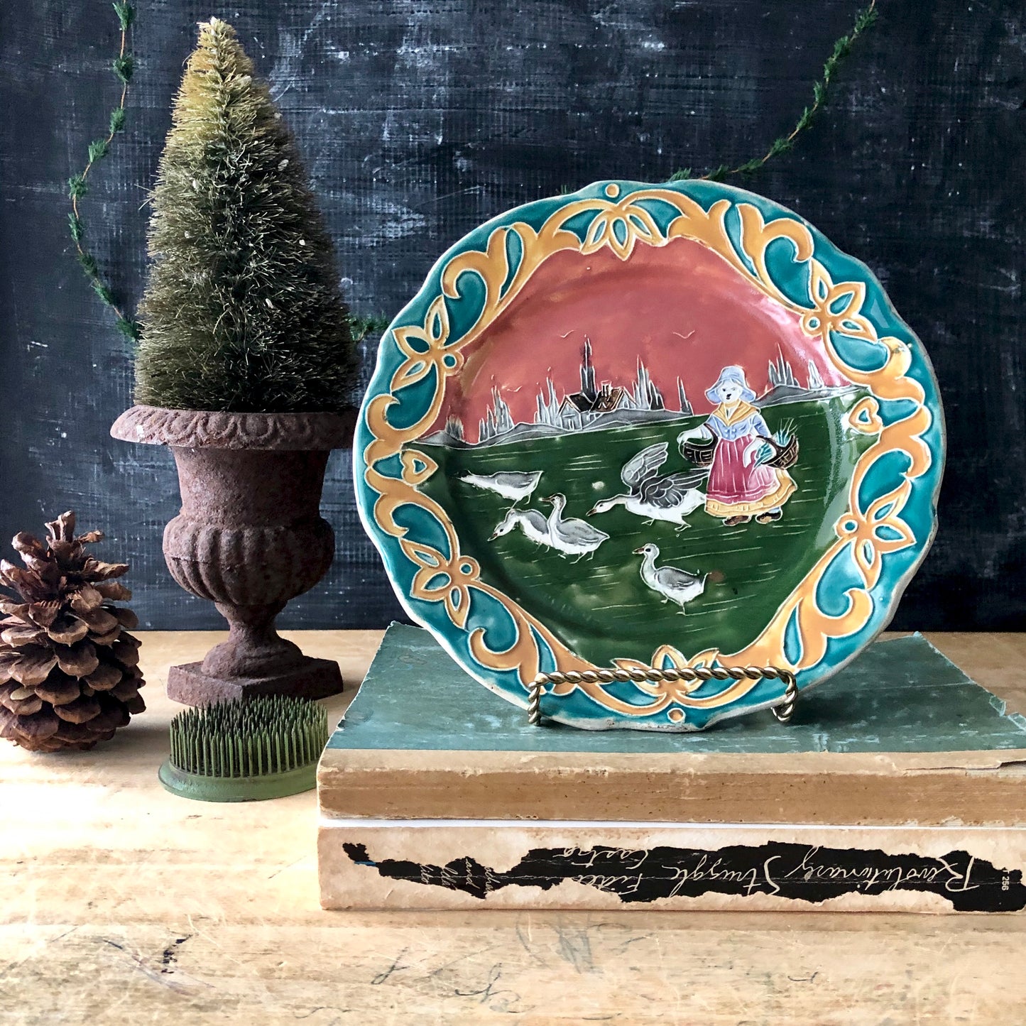 Antique Dutch Majolica Plate (c.1800s)