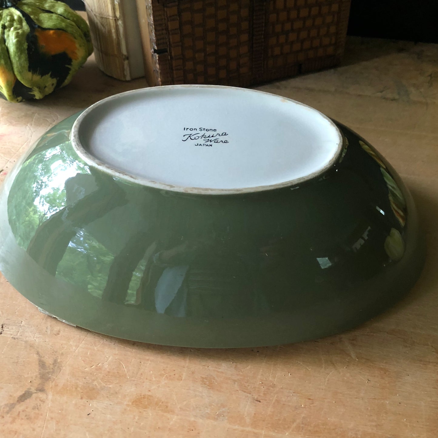 Mid Century Green Mosaic Bowl