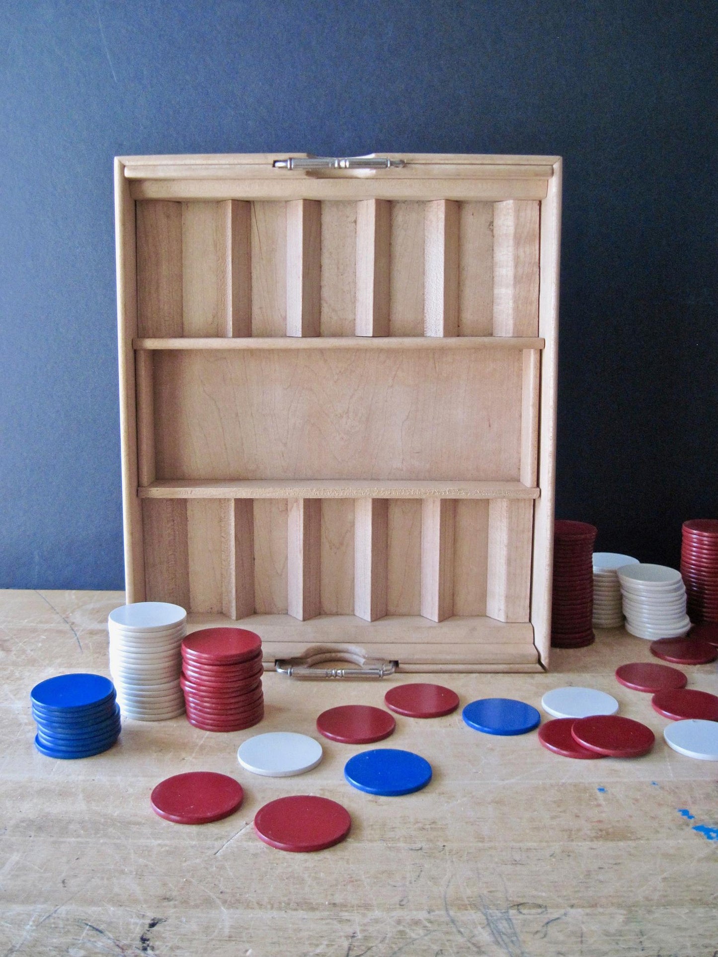 Vintage Game Board Set for Poker, Backgammon, Checkers, Chess