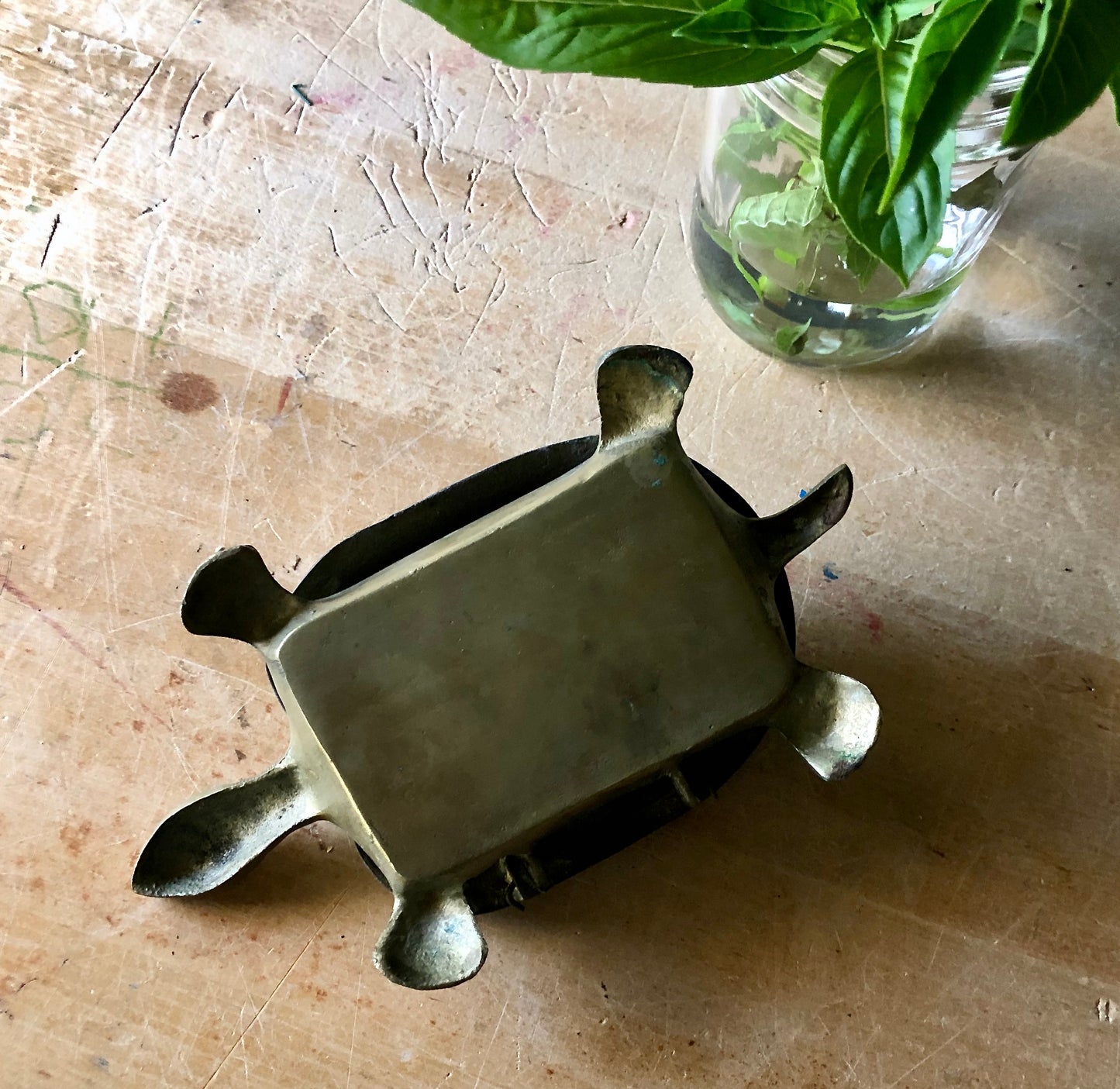 Vintage Brass Turtle Trinket Box (c.1970s)