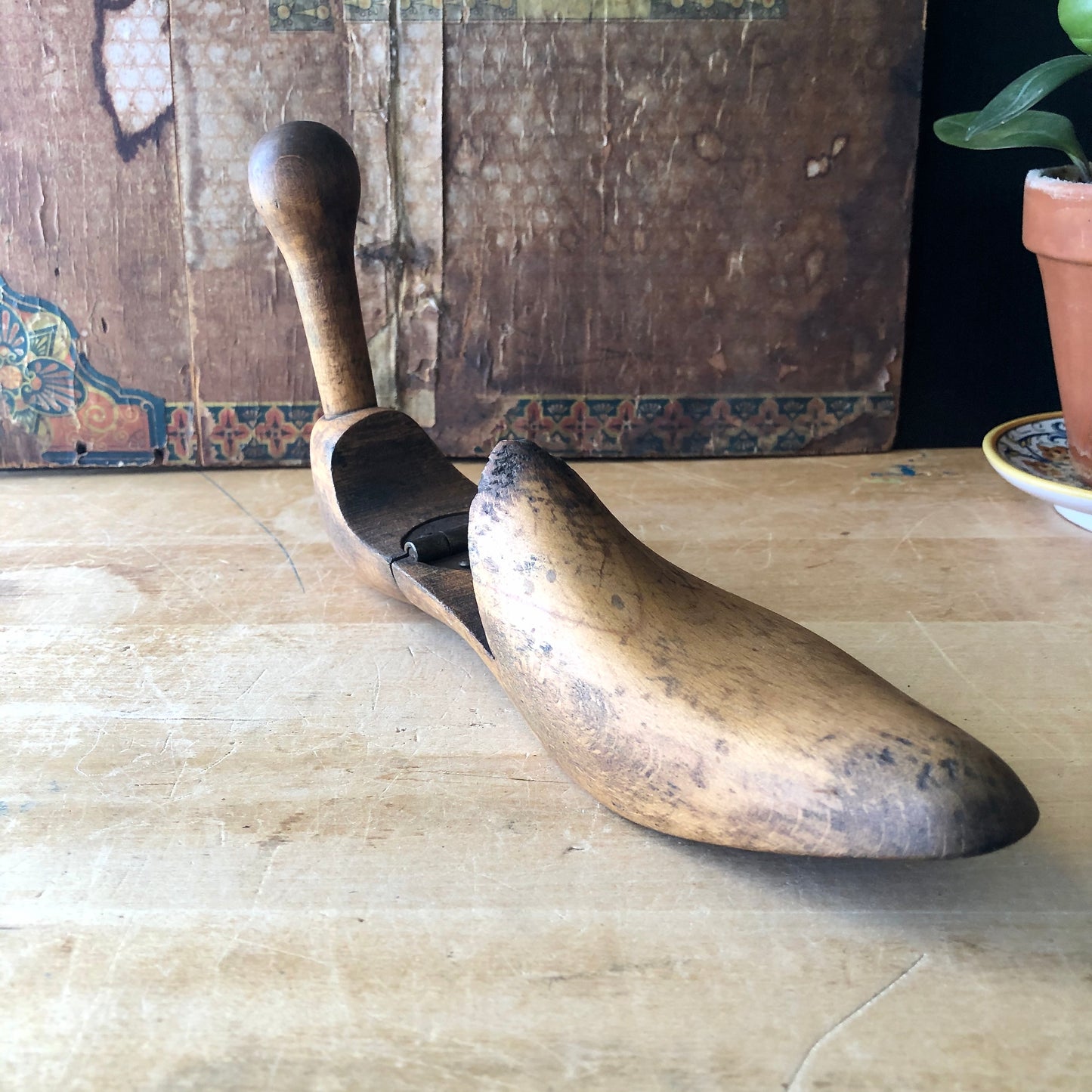 Primitive Wooden Hinged Shoe Last (c.1900s)